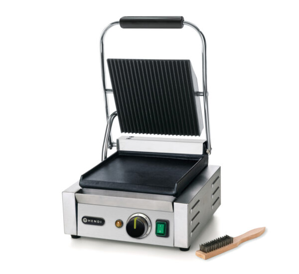 Hendi contactgrill enkel | glad-geribbeld