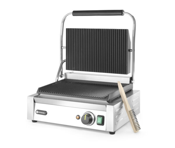 Hendi contactgrill Panini enkel | geribbeld-geribbeld
