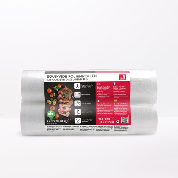 TEAM CUISINE Vacuümrollen / Vacumeerrolen 28 x 600 cm set van 2 stuks