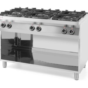 Hendi Gasfornuis Kitchen Line 6 pits met ombouw| Open onderstel