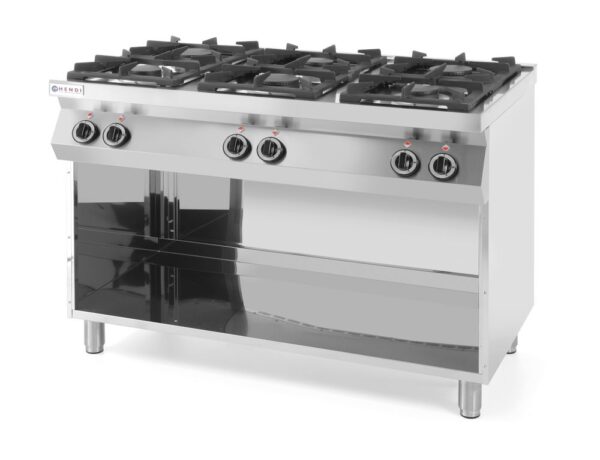 Hendi Gasfornuis Kitchen Line 6 pits met ombouw| Open onderstel