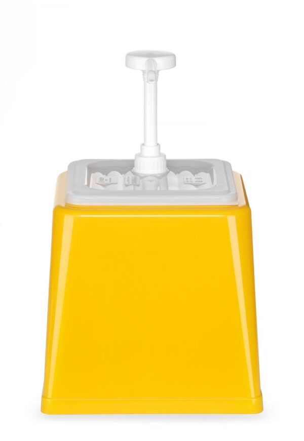 Sausdispenser met pomp, HENDI, 2,5L, Geel, 230x210x(H)327mm