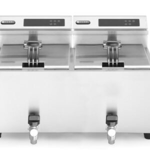 Hendi Friteuse Profi Line met aftapkraan digitaal - 2 x 8 ltr