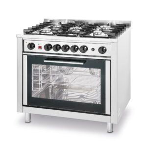 Hendi Gasfornuis - 5 pits met elektrische oven