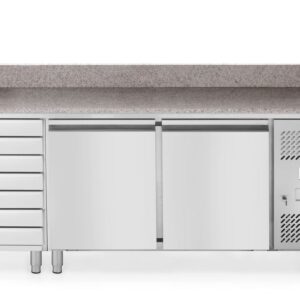 Arktic Pizzawerkbank met 2 deuren en 7 lades | Inhoud 280L