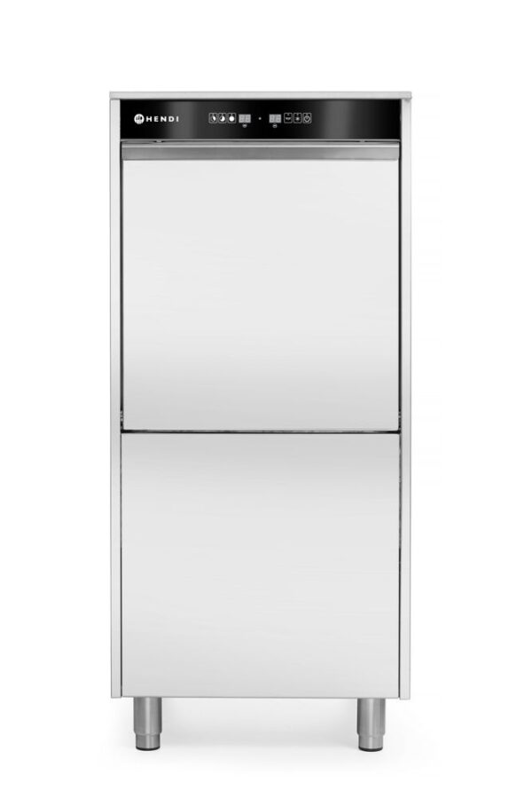 50x60 vaatwasser voor pannen en trays – met doseersysteem voor reinigingsmiddelen en afvoerpomp, HENDI, 400V/7100W, 595x777x(H)1335mm