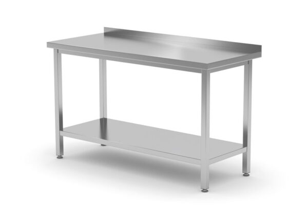 Hendi Budget Line RVS werktafel met opstaande rand | Flat pack | Diepte 600 mm | Diverse maten