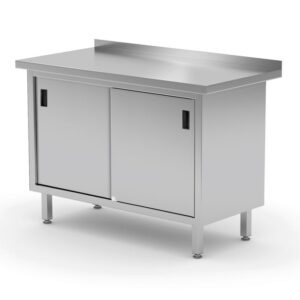 Wandwerktafel met kast | gelast | schuifdeuren 800x600x850 mm