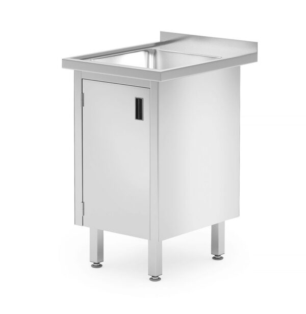 Hendi Enkele spoeltafel met kast | 600 x 600 x 850 mm |