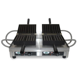 Matt wafelijzer dubbel 4x6 Brusselse wafel
