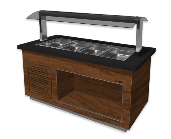 Warm buffet mobiel | Premium Line SB-K | 1/1GN | Walnoot | Diverse maten