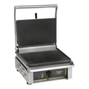 Roller Grill contactgrill | geribbeld | RVS |