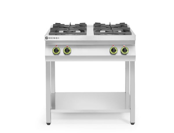 Gasfornuis Kitchen Line 4-pits open standaard, HENDI, Kitchen Line, 19kW, 800x700x(H)900mm