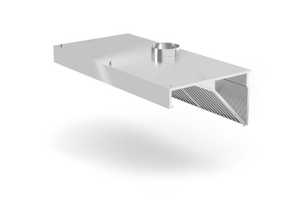 Wandgemonteerde afzuigkap, schuin model, HENDI, Profi Line, met LED-verlichting, 1000x700x(H)450mm