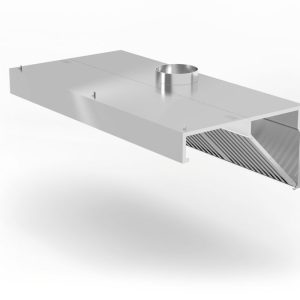 Wandgemonteerde afzuigkap, schuin model, HENDI, Profi Line, met LED-verlichting, 1200x700x(H)450mm