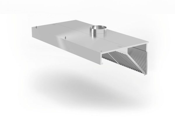 Wandgemonteerde afzuigkap, schuin model, HENDI, Profi Line, met LED-verlichting, 1200x700x(H)450mm