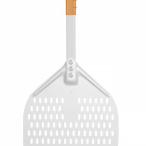 Pizzaschep vierkant geperforeerd met korte handgreep, HENDI, 300x660mm