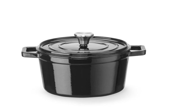 Braadpan geëmailleerd gietijzer, HENDI, 3,7L, Zwart, 317x240x(H)105mm