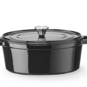 Braadpan geëmailleerd gietijzer, HENDI, 4,4L, Zwart, 365x290x(H)115mm