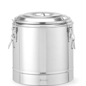 Geïsoleerde draagbare container, HENDI, Kitchen Line, 19L, Zilver, ⌀350x(H)400mm