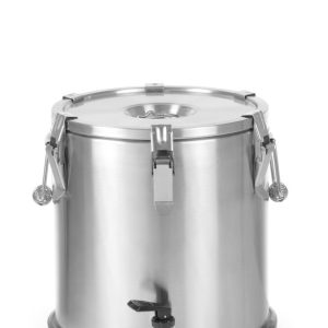 Geïsoleerde draagbare container – met kraan, HENDI, Profi Line, 20L, Zilver, ⌀330x(H)360mm