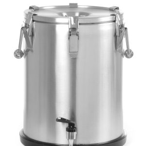 Geïsoleerde draagbare container – met kraan, HENDI, Profi Line, 25L, Zilver, ⌀330x(H)430mm