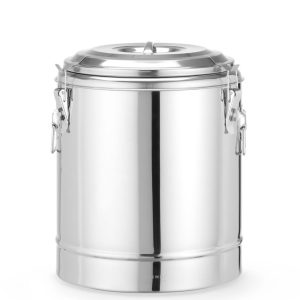 Geïsoleerde draagbare container, HENDI, Kitchen Line, 23L, Zilver, ⌀350x(H)440mm