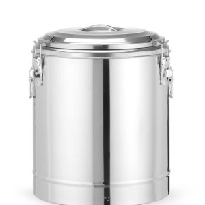 Geïsoleerde draagbare container, HENDI, Kitchen Line, 36L, Zilver, ⌀400x(H)500mm