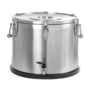 Geïsoleerde draagbare container – met kraan, HENDI, Profi Line, 50L, Zilver, ⌀480x(H)380mm