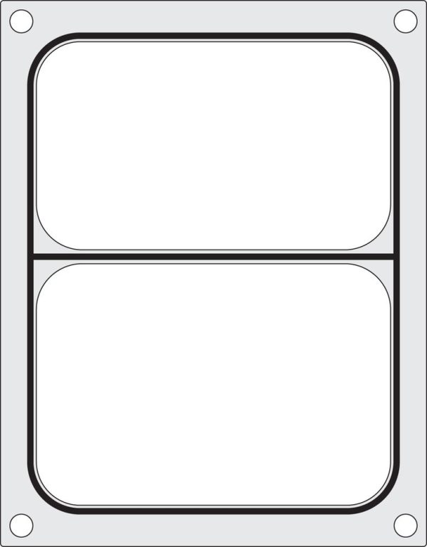 Traysealer matrix, HENDI, Twee-delige container 227x178 mm