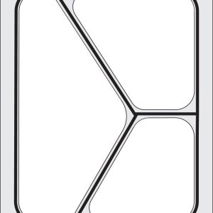 Traysealer matrix, HENDI, Driedelige container 227x178 mm