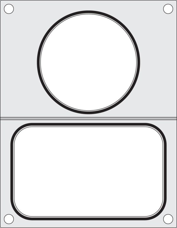 Traysealer matrix, HENDI, 2 containers (1x 178x113 mm, 1x ø115 mm)