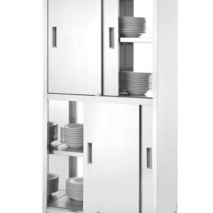 Doorgangskast met tussenschot en schuifdeuren – geschroefd, HENDI, Kitchen Line, 1000x600x(H)1800mm