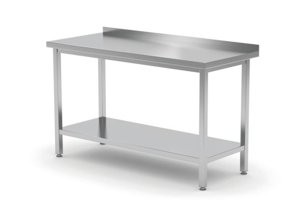 Wandtafel met plank – geschroefd, diepte 600 mm, HENDI, Profi Line, 1000x600x(H)850mm