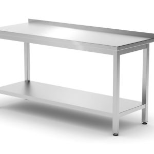 Wandtafel met plank – geschroefd, diepte 600 mm, HENDI, Profi Line, 1600x600x(H)850mm