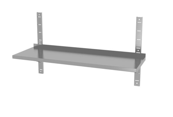 Verstelbare enkele wandplank met 2 beugels, HENDI, 1200x300x(H)600mm