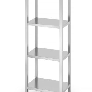 Opbergrek met 4 volledige planken – geschroefd, HENDI, Kitchen Line, 600x400x(H)1800mm