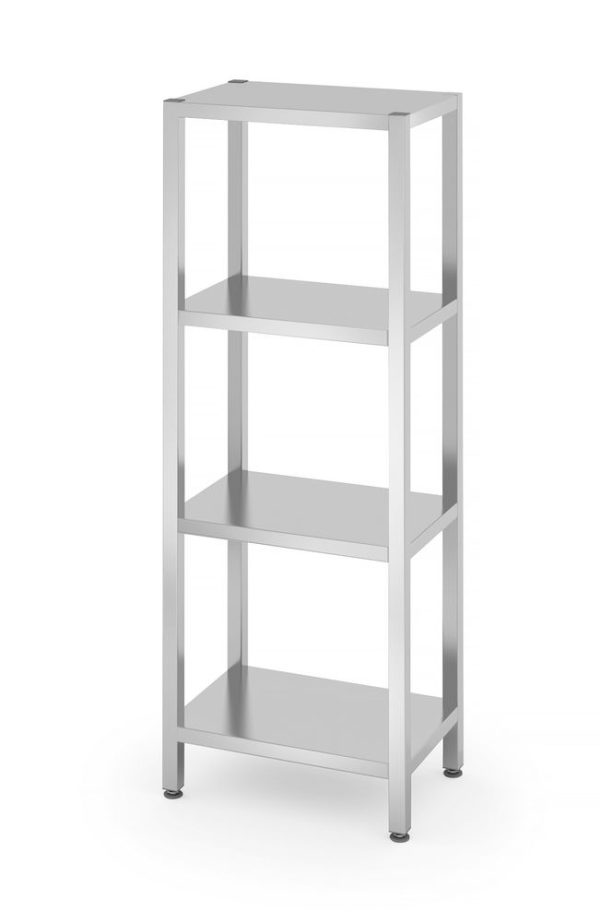 Opbergrek met 4 volledige planken – geschroefd, HENDI, Kitchen Line, 600x400x(H)1800mm