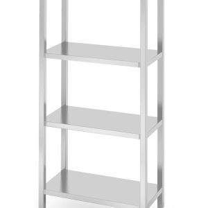 Opbergrek met 4 volledige planken – geschroefd, HENDI, Kitchen Line, 800x400x(H)1800mm
