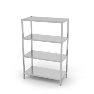 Opbergrek met 4 volledige planken – geschroefd, HENDI, Kitchen Line, 1000x400x(H)1800mm
