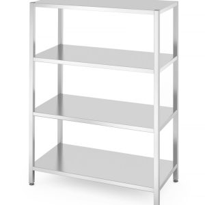 Opbergrek met 4 volledige planken – geschroefd, HENDI, Kitchen Line, 1200x600x(H)1800mm