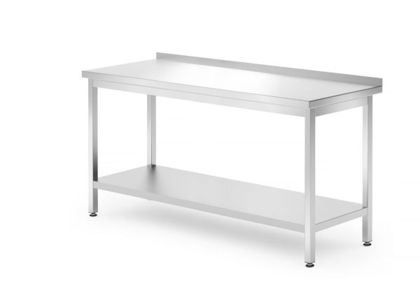 Wandtafel met plank – geschroefd, diepte 700 mm, HENDI, Profi Line, 1600x700x(H)850mm