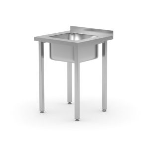 Spoeltafel, met bouten, HENDI, Kitchen Line, Spoelbak in het midden, 600x600x(H)850mm