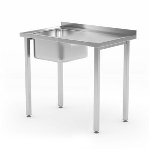 Spoeltafel, met bouten, HENDI, Kitchen Line, spoelbak aan de linkerkant, 800x600x(H)850mm