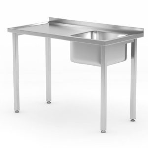 Spoeltafel, met bouten, HENDI, Kitchen Line, spoelbak aan de rechterkant, 1000x600x(H)850mm