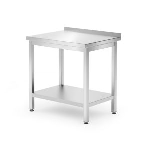 Wandtafel met plank – geschroefd, diepte 600 mm, HENDI, Kitchen Line, 800x600x(H)850mm