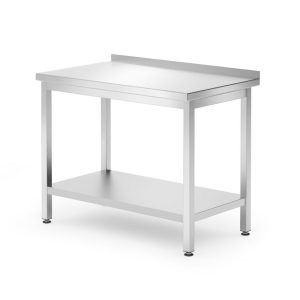 Wandtafel met plank – geschroefd, diepte 600 mm, HENDI, Kitchen Line, 1000x600x(H)850mm
