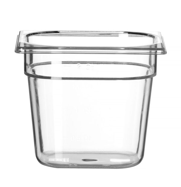 Gastronormbak 1/6 polycarbonaat HENDI Profi Line | 2,4L, Transparant