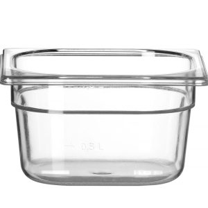 GN Container 1/6 polycarbonaat, HENDI, Profi Line, GN 1/6, 1,6L, Transparant, 176x162x(H)100mm