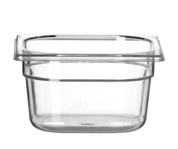 GN Container 1/6 polycarbonaat, HENDI, Profi Line, GN 1/6, 1,6L, Transparant, 176x162x(H)100mm